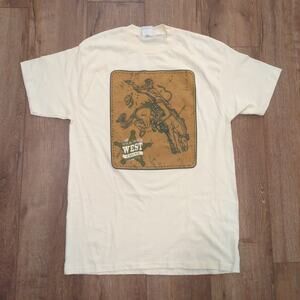 VTG Bull Riding Rodeo Adult Large Shirt Horse Wild West Casino Cowboy Country